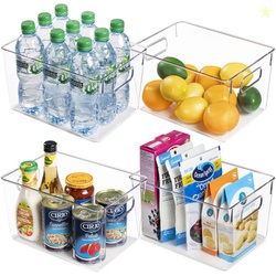 Sindcom 4 Pack Clear Plastic Storage Bins