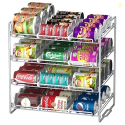 stusgo 4 Tiers Stackable Can Rack Organizer 