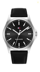 Tommy Hilfiger Men's 3H Quartz Watch, Leather Strap, Water Resistant 3