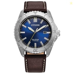Citizen Men's Eco-Drive Brycen Sport Casual, Blue Dial, Silver-Tone Su