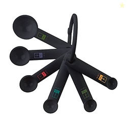 Fox Run Measuring Set, 6 Piece Plastic Measuring Spoon Set, Black, 1/4