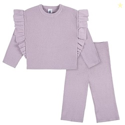 Gerber Baby Girls Toddler Sweater Knit Top and Cropped Pant Set, Laven