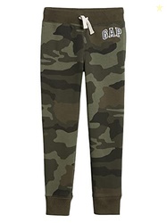 GAP Boys Logo Pull-on Joggers Sweatpants, Green Camo, Large US