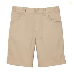 French Toast Girls' Pull-On Twill Short, Khaki, 16.5 Plus