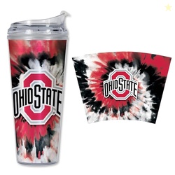 Rico Industries NCAA Ohio State Buckeyes Metallic Tie Dye 24oz Metalli