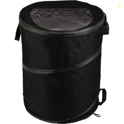 Collapsible Trash Can - 46-Gallon Garbage Can Outdoor Bin with 3 Stake