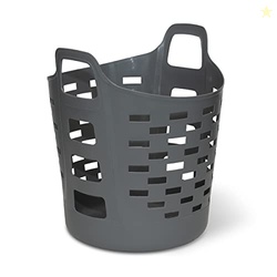 Clorox Flexible Laundry Basket - Plastic Hamper for Clothes, Bedroom, 