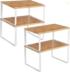 SONGMICS Cabinet Organizer Shelf, Set of 4