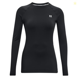 Under Armour Womens Authentics Long Sleeves Crew Neck T-Shirt, Black (