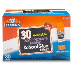 Elmer's Disappearing Glue Sticks, 30 Count