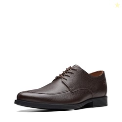 Clarks Collection Men's Whiddon Apron Oxford, Dark Brown Tumbled Leath