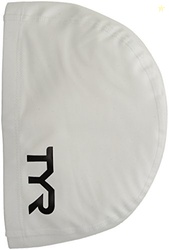 TYR Silicone Comfort Swim Cap, White, One Size