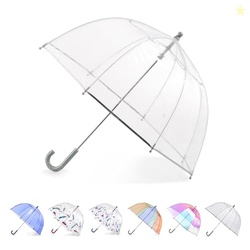 totes Kids Clear Bubble Umbrella with Dome Canopy, Lightweight Design,