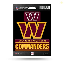 Rico Industries NFL Football Washington Commanders Triple Play Sticker