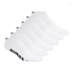 PUMA mens 6 Pack Low Cut athletic socks, White, 10 13 US