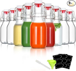 YEBODA 9 Pack 4oz Swing Top Glass Bottles