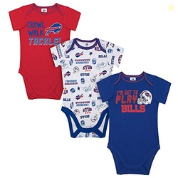 Gerber NFL baby boys 3 Pack Short Sleeve Bodysuit, Team Color, 18 Mont