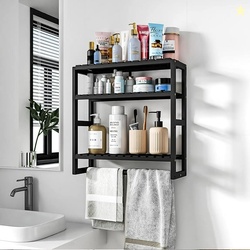 Bamworld Bamboo Bathroom Shelves Organizer Towel Rack