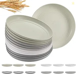 HEYCOME 12 Pcs Unbreakable Deep Dessert Plates Set