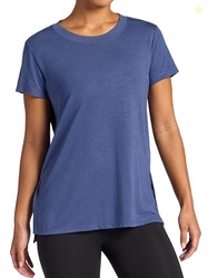 Gaiam Womens Restore Rib Mix T-Shirt, Relaxed Fit, Lightweight Heather