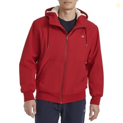 Champion Men's Sherpa Lined Hoodie, Chili Pepper, Medium