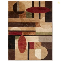 Home Dynamix Tribeca Jasmine Modern Area Rug, Abstract Brown/Green 5'2