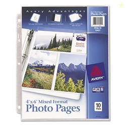Avery Clear Mixed Format Photo Pages for 3 Ring Binder, Acid Free, Hol