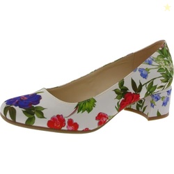 Nine West Women's Geona9x9 Pump, White Floral 140, 5.5