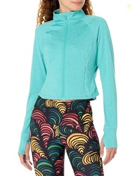 Danskin Cropped Melange Jacket (US, X-Small, Baltic Heather)