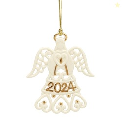 Lenox 895755 2024 A Year to Remember Angel Ornament, Christmas