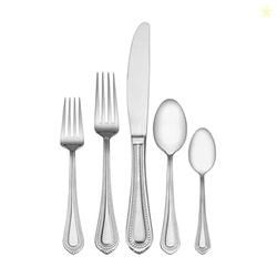 Mikasa Regent Bead 65-Piece Silverware Set, 18/10 Stainless Steel Flat