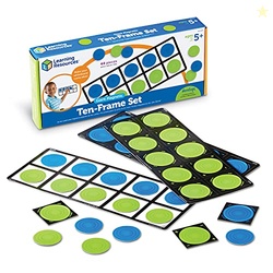 Learning Resources Giant Magnetic Ten Frame Set - Math Manipulatives, 