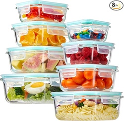YUNCANG 8 Pack Glass Food Storage Containers with Lids