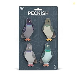 Genuine Fred PECKISH, Pigeon Magnetic Bag Clips, Set of 4, Chip Clips,