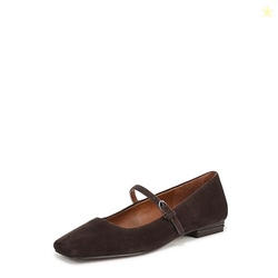 Franco Sarto Women's Tinsley Mary Jane Flat Hickory Brown Suede 9.5 M