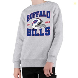 Junk Food Clothing x NFL - Buffalo Bills - Team Helmet - Kids Crewneck