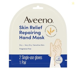 Aveeno Skin Relief Repairing Hand Mask, Moisturizing Gloves with Tripl
