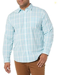 Amazon Essentials Men's Long-Sleeve Regular-Fit Stretch Poplin Shirt S