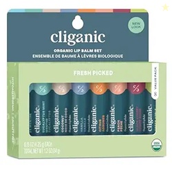 Cliganic Organic Lip Balm Set (8 Flavors) AD - 100% Natural Moisturize