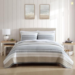 Nautica - Twin Quilt Set, Reversible Cotton Bedding with Matching Sham