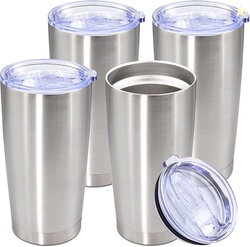 Tumbler Stainless Steel Tumbler Cup with Lid, 4 Pack