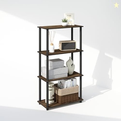 Furinno Turn-N-Tube Book Shelf, 4-Tier Bookshelf, Bookcase with Multip