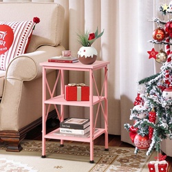 Industrial Pink 3-Tier End Table 