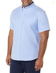 Amazon Essentials Men's Slim-Fit Short Sleeve Stretch Oxford Shirt wit