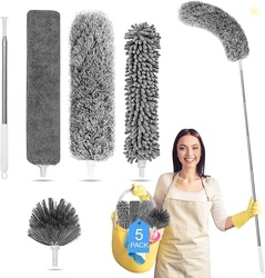 Tiumso Microfiber Feather Duster 5-in-1 Kit AD