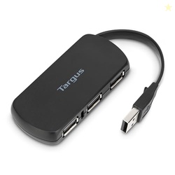 Targus 4-Port USB 2.0 Hub, Black - Compatible with PC and Mac, Sleek a