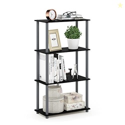Furinno TURN-N-TUBE Storage Shelves, 4-Tier Toolless Book Shelf, Corne