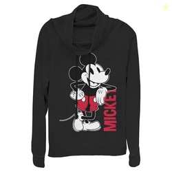 Disney Classic Mickey Mickey Leaning Women's Cowl Neck Long Sleeve Kni