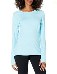 Amazon Essentials Long Sleeve Workout Top for Women, Brushed Tech Stre