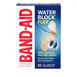 BAND-AID Brand Water Block Flex 100% Waterproof Adhesive Bandages for 
